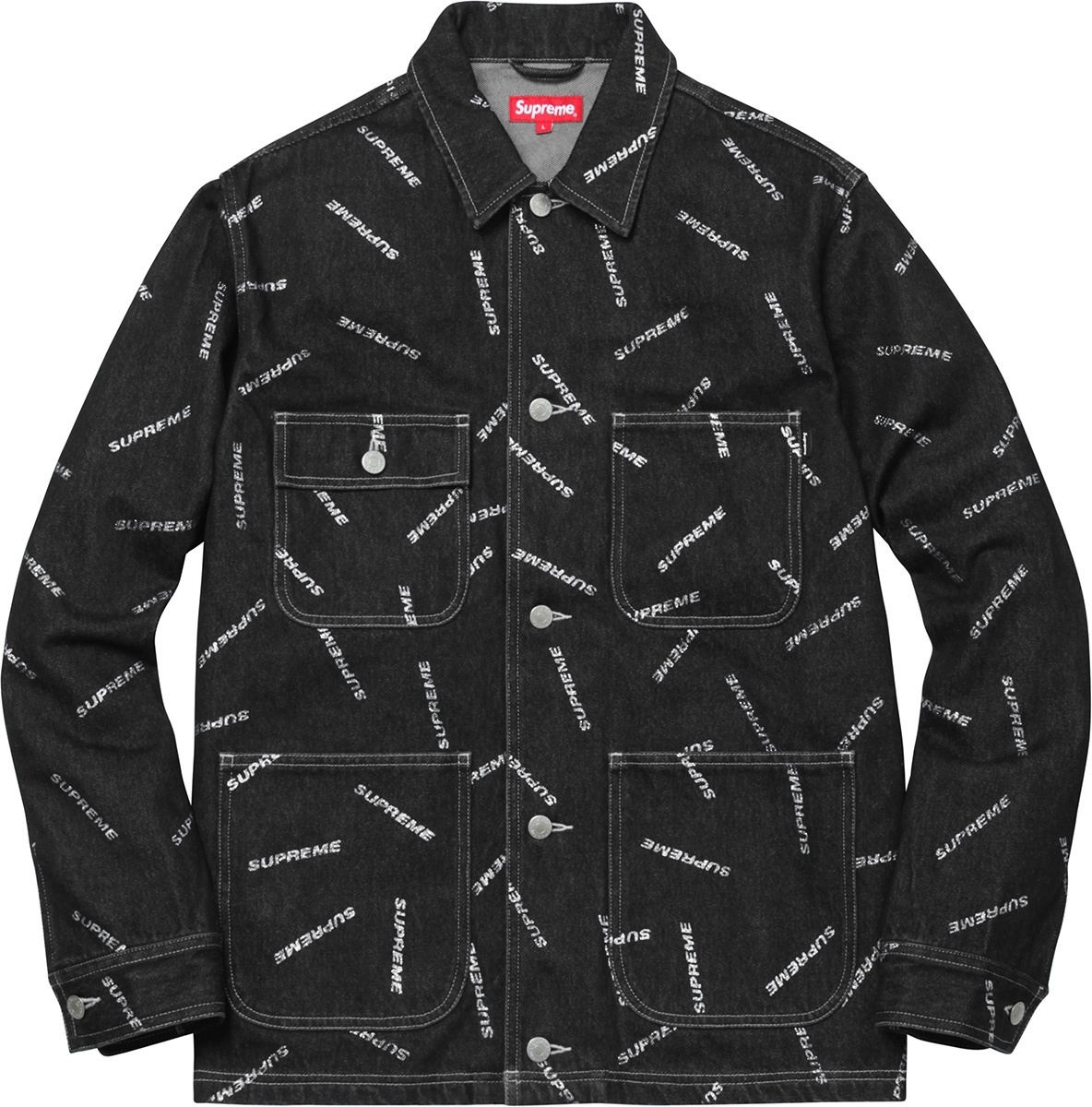 Denim Logo Chore Coat view 6